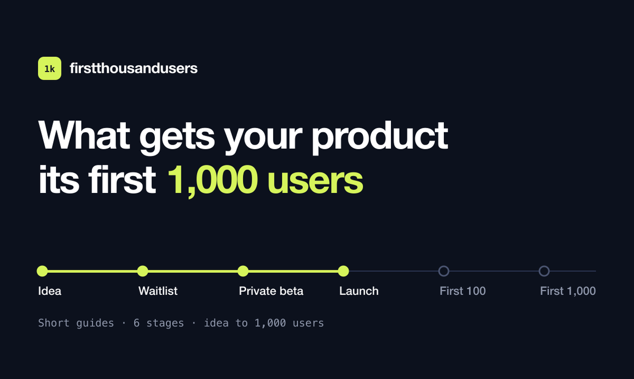 First 1,000 Users product screenshot