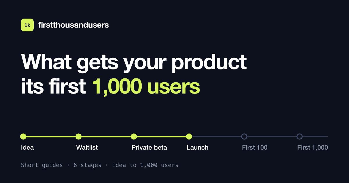 First 1,000 Users: what gets your product its first users preview